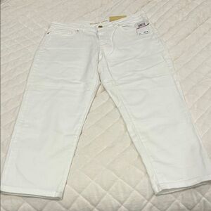 Michael Kors White Straight Cropped Jeans